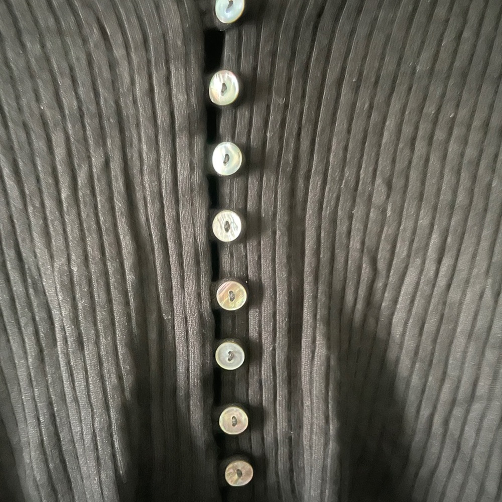 Reformation Black Ribbed Knit Top - Picture 3 of 6